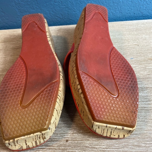nine west Womens Platform Shoes Sz 8 Orange - Picture 4 of 6